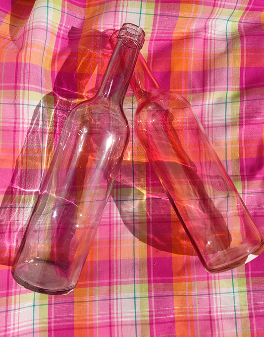 Coloured Glass Bottles Vases in Pastel