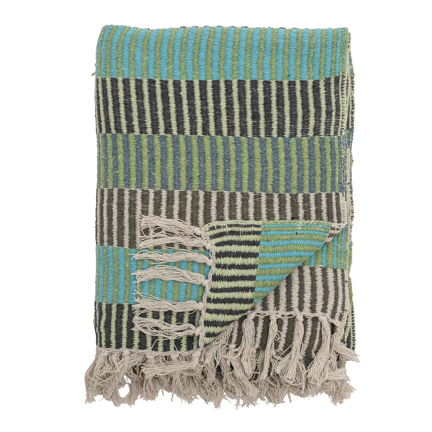 Woven Throw in Blue and Green