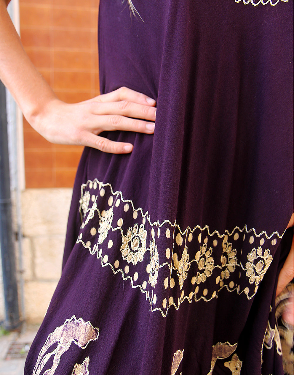 Boho Embroidered Dress in Black