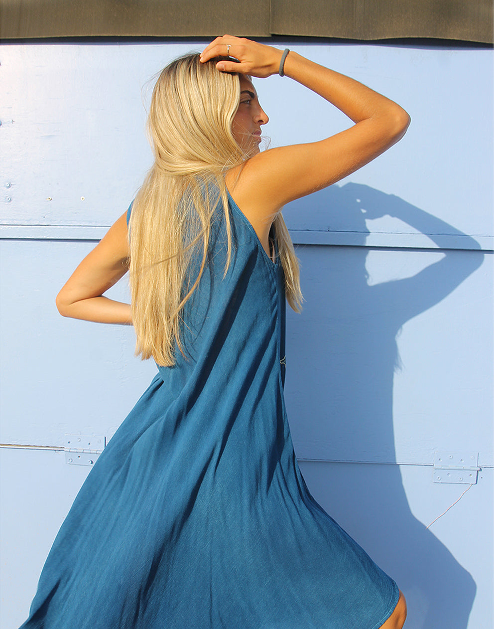 Blue Embroidered Dress