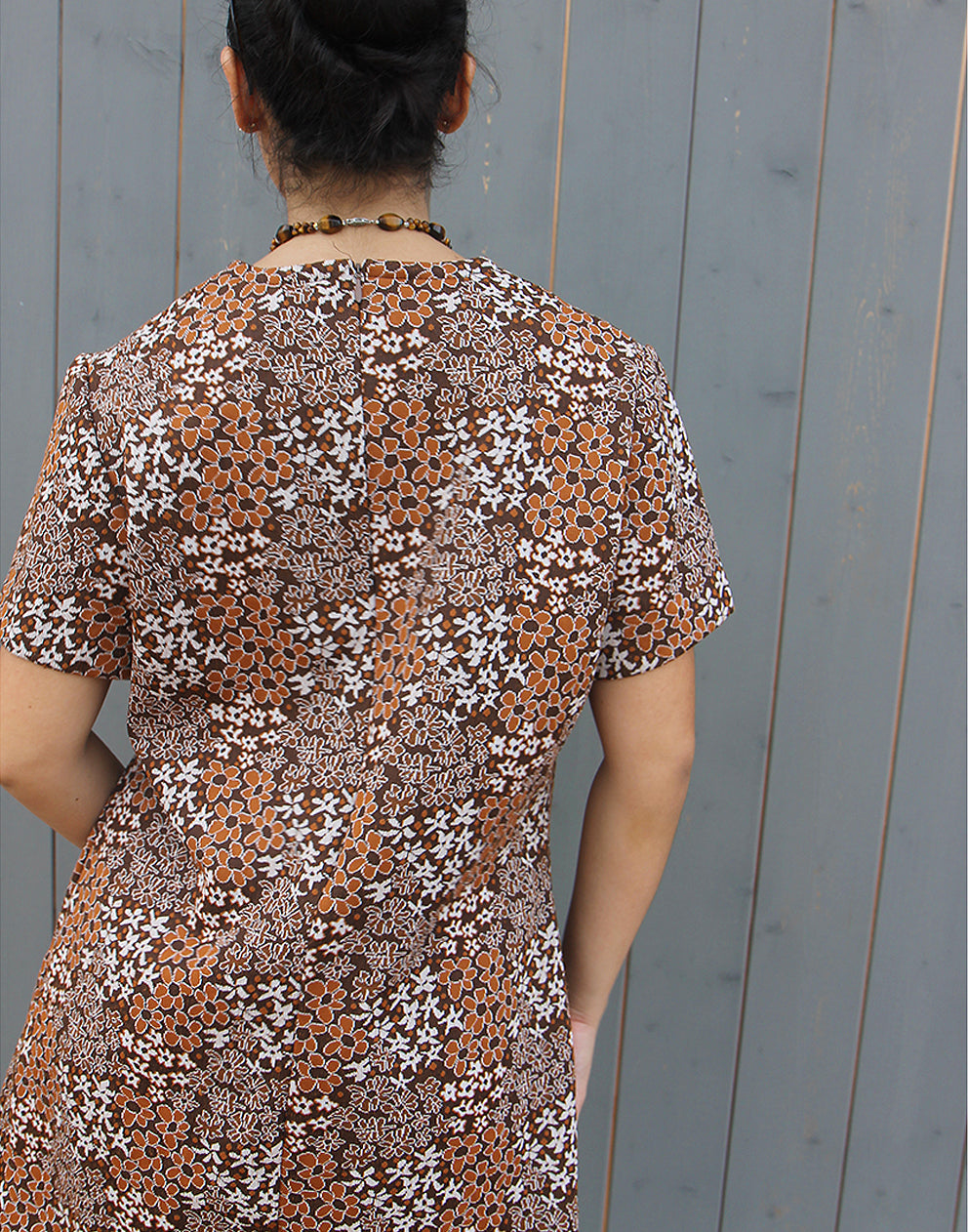 Brown Floral Dress