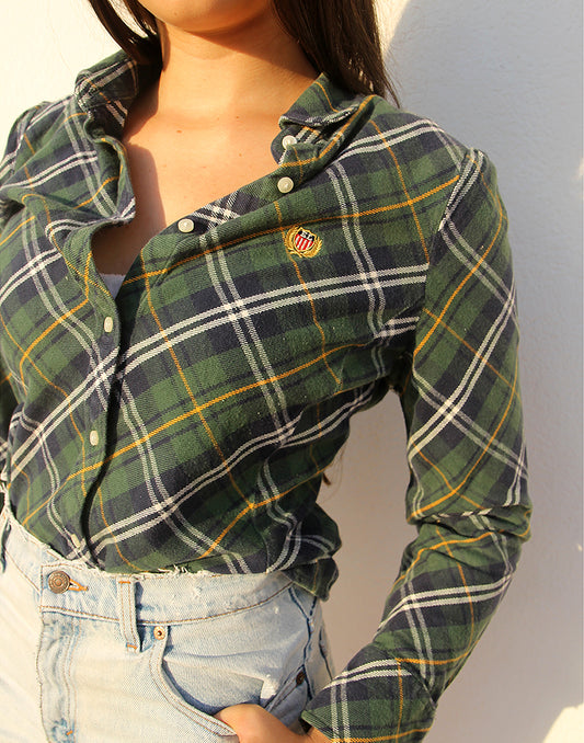 Womens Green Flannel Shirt