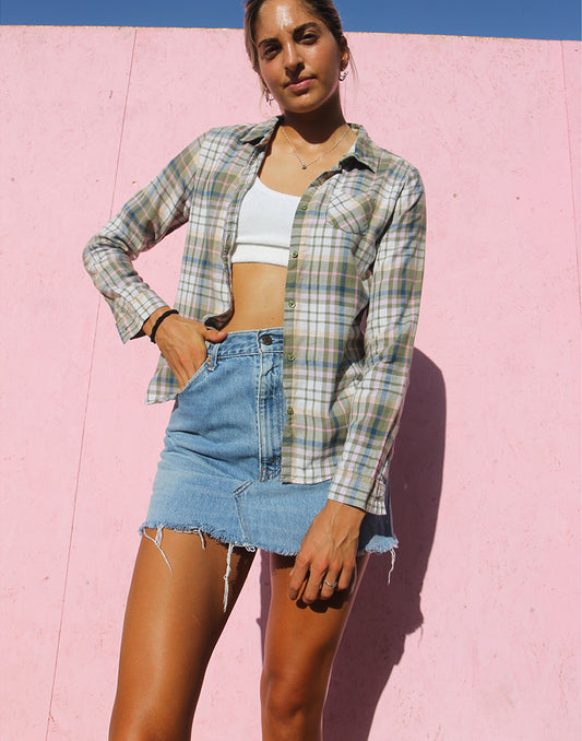 Check Shirt in White & Green