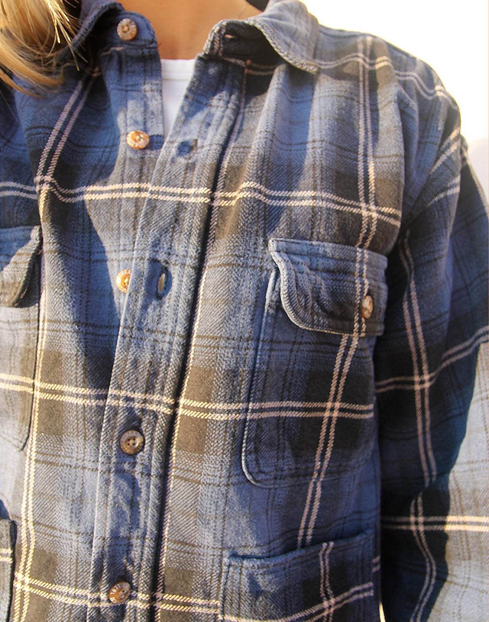 Flannel Shirt in Blue Check