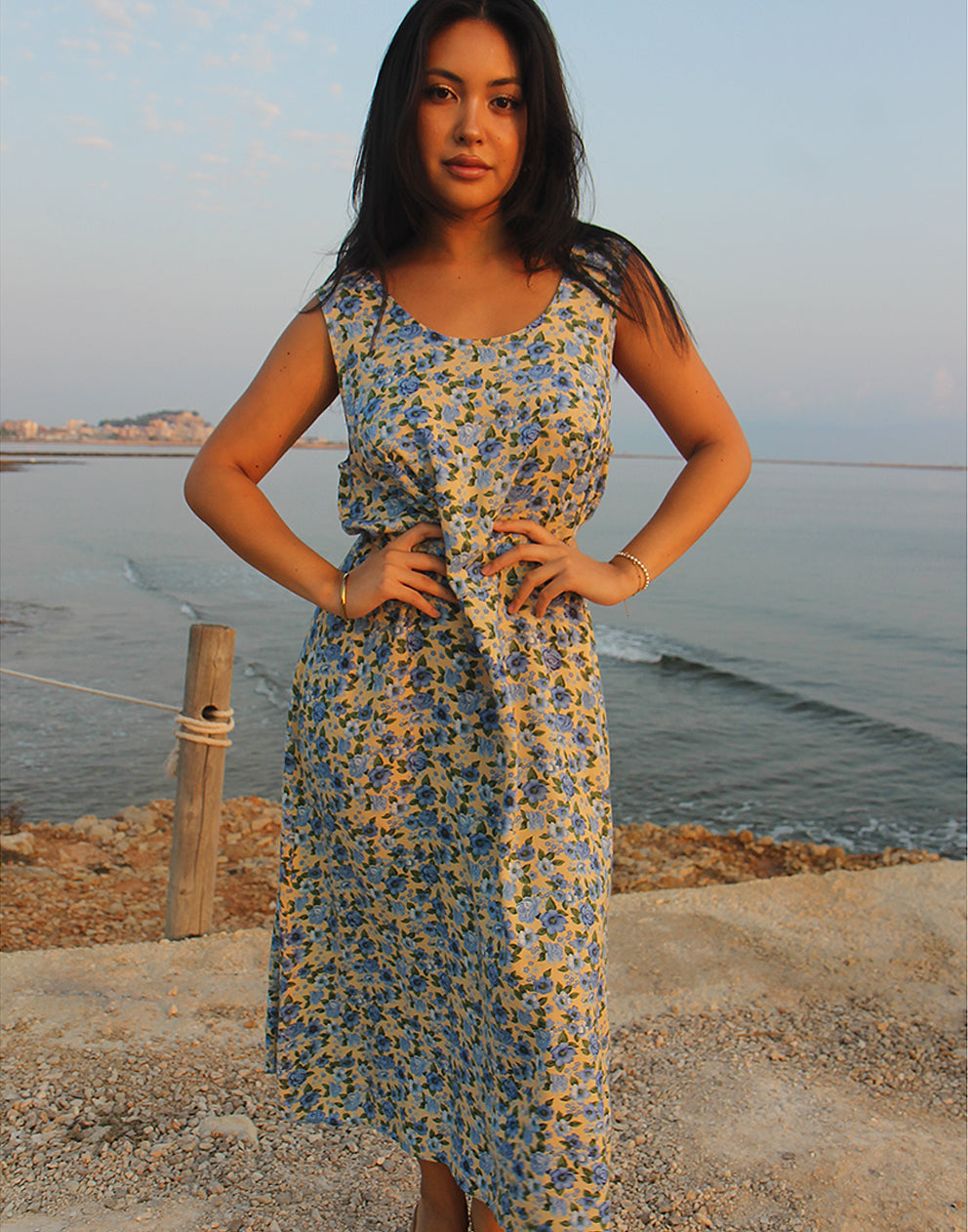 Vestido largo sin mangas