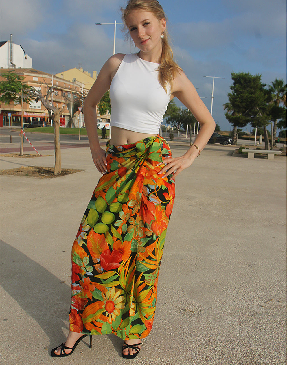 Floral Skirt Womens Maxi Summer Skirts Multi-Colour Floral Wrap