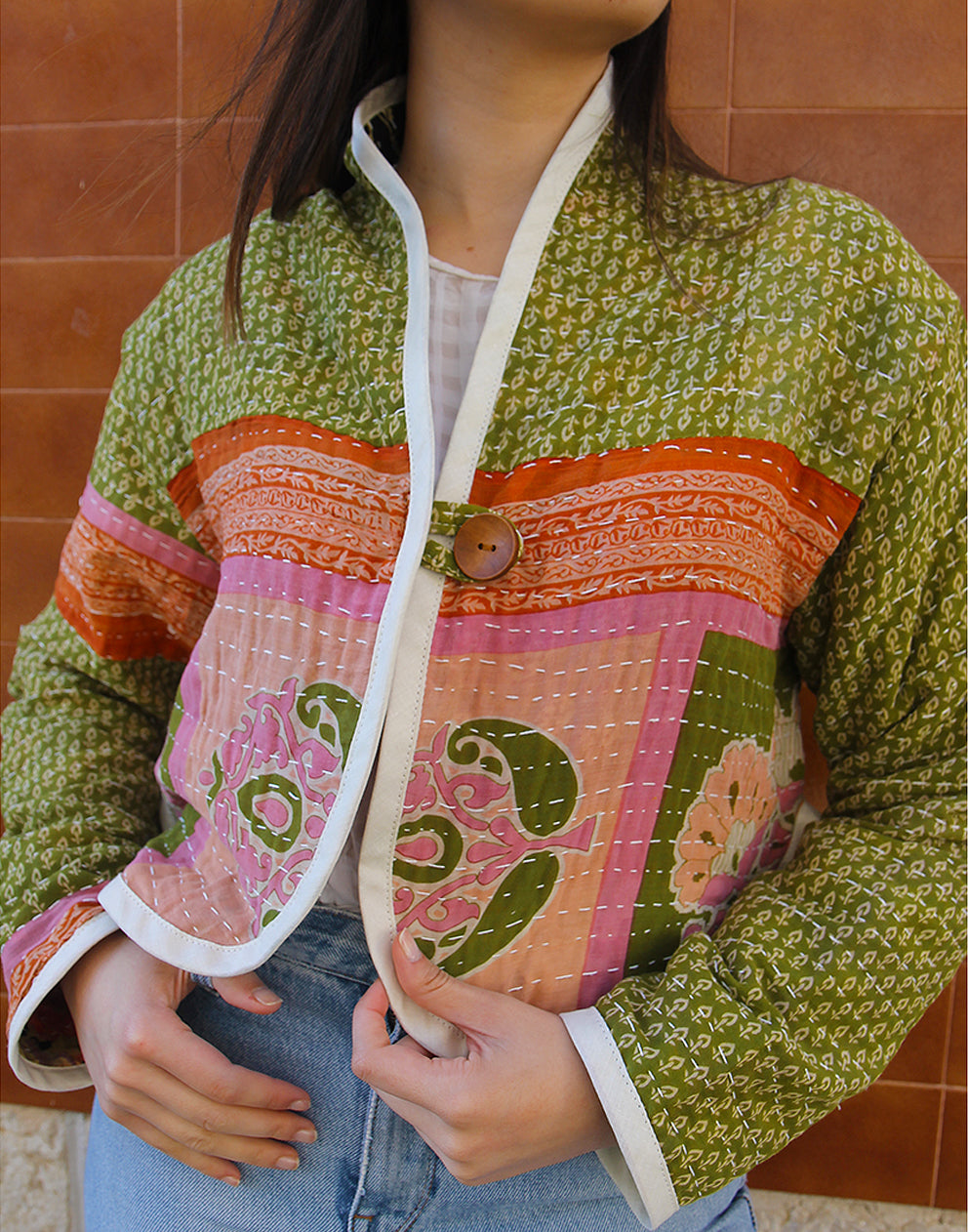 Boho Quilted Jacket in Green