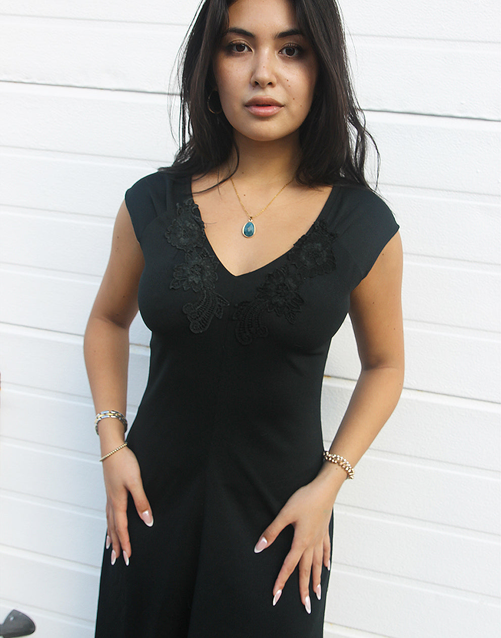 black maxi dress