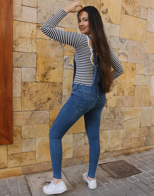 Long Dungarees in Blue