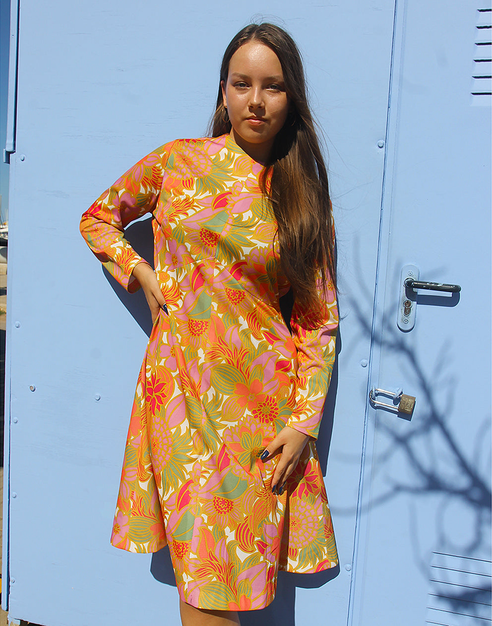 chinese dress ladies Shirt Collar Midi Dress main image 0