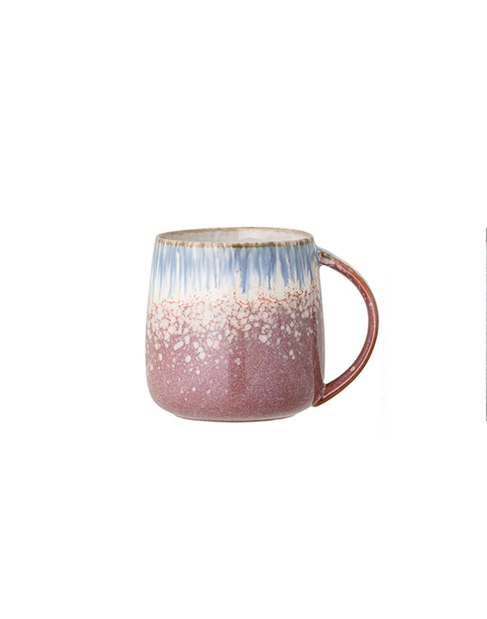 Tazas grandes de cerámica en terracota, gris y violeta