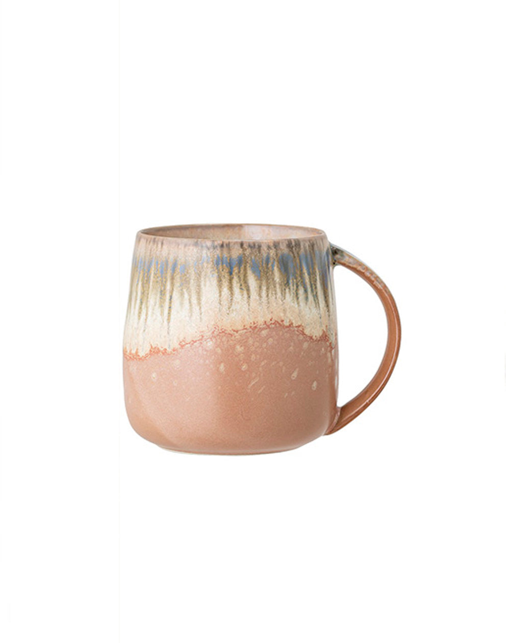 Large Stoneware Mugs in Terracotta, Grey & Purple