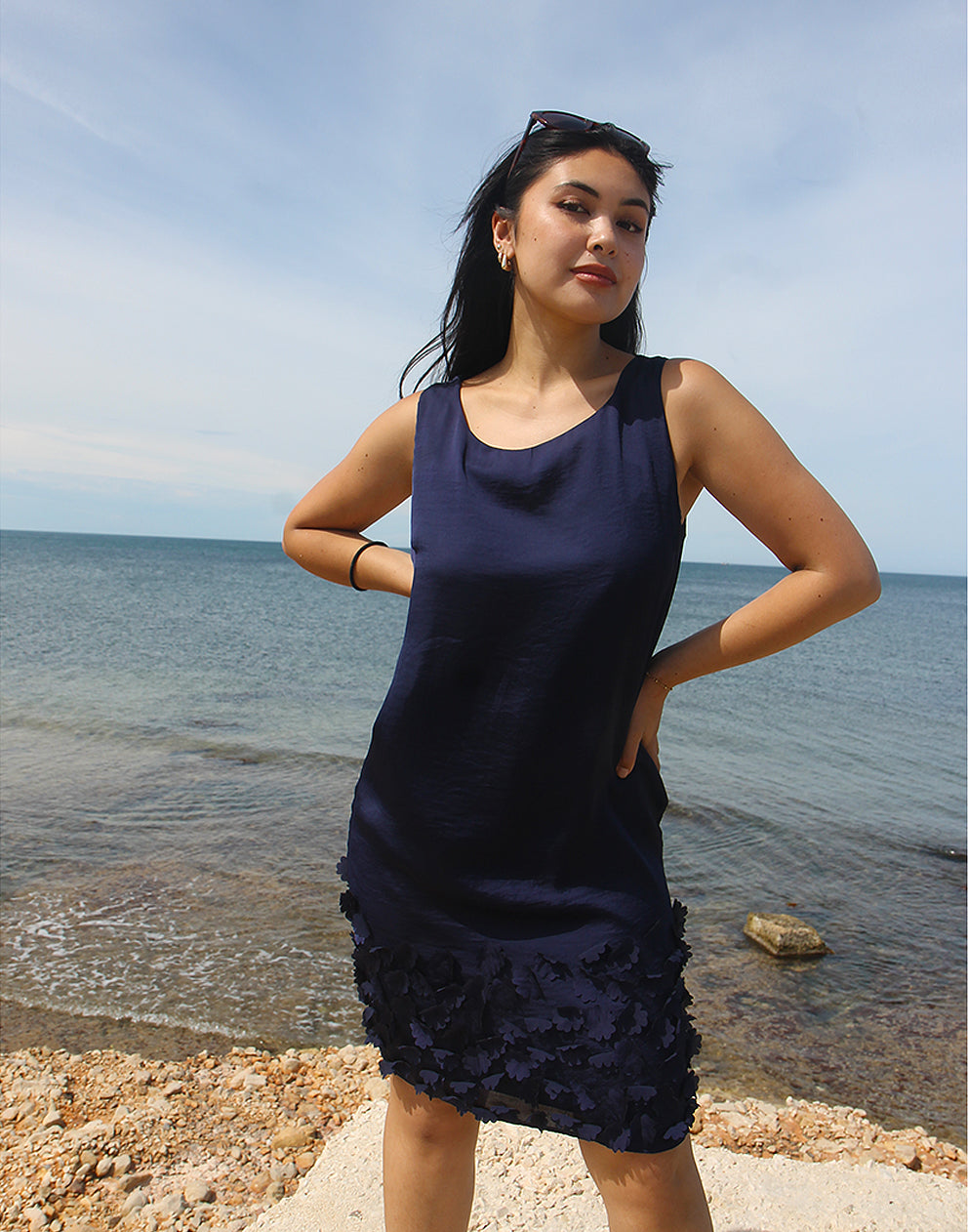 Navy Blue Sleeveless Dress