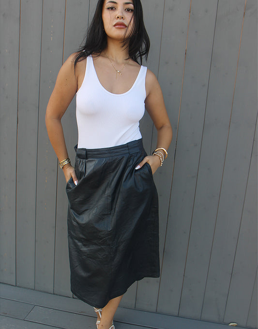 Leather Midi Skirt