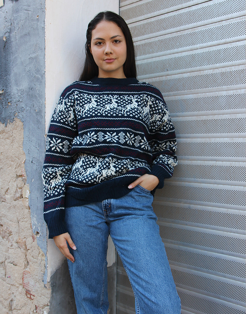 Navy Blue Fair Isle Jumper
