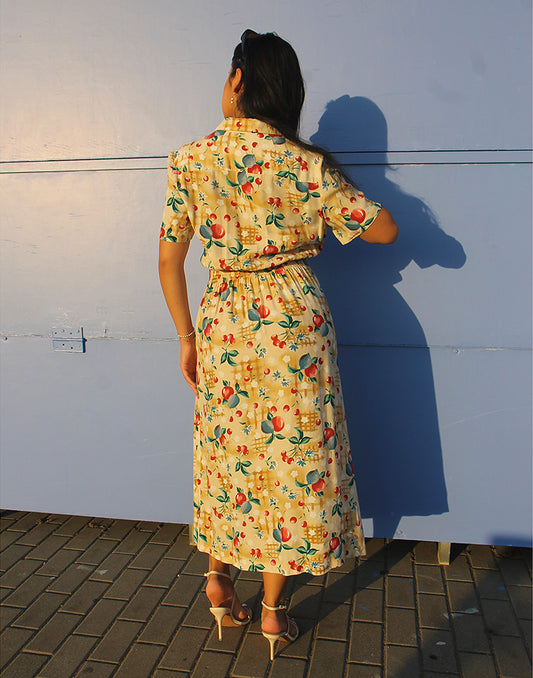 Cream Printed Shirt Dress