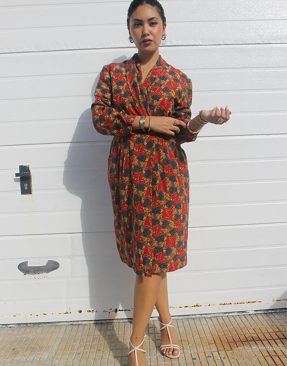 Red Dress | Long Sleeve Midi Dress | Smart Dress