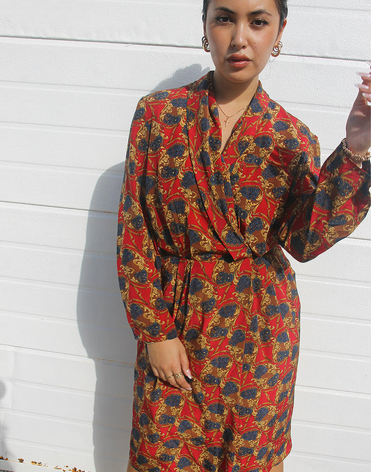 Long Sleeve Red Dress