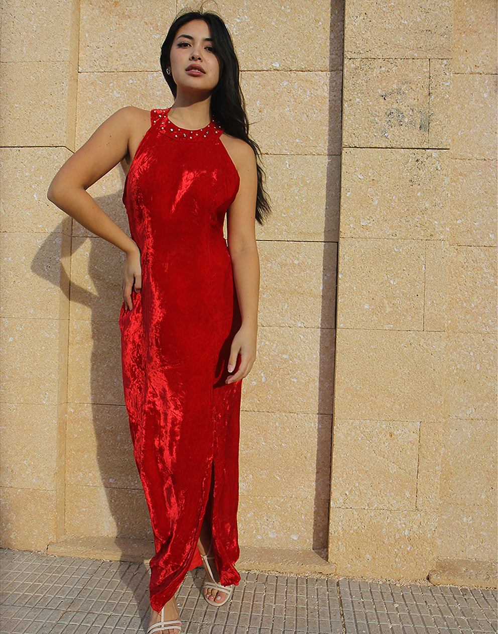 red velvet maxi dress Red Maxi Dress
