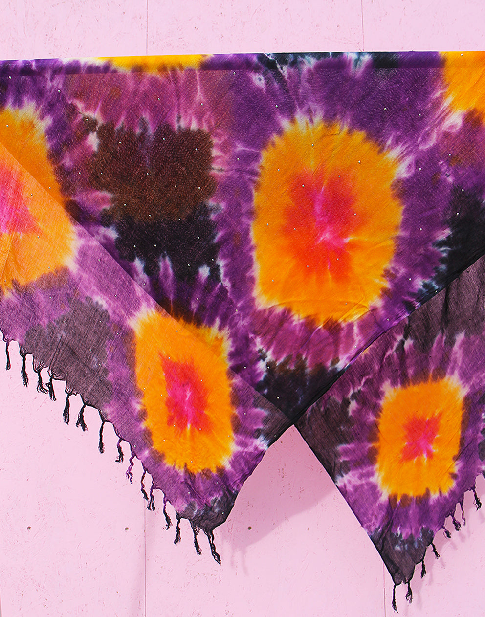 Pareo playero con efecto tie dye morado