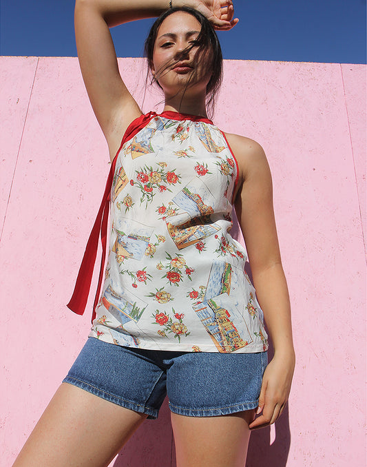 Silk Top with Floral Print