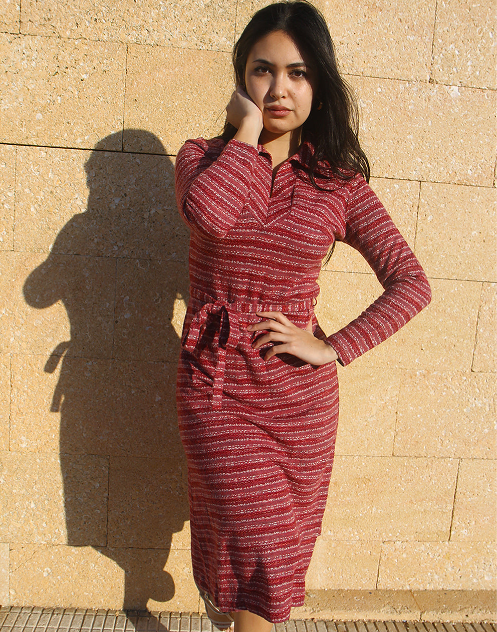 Long Sleeve Pink Dress