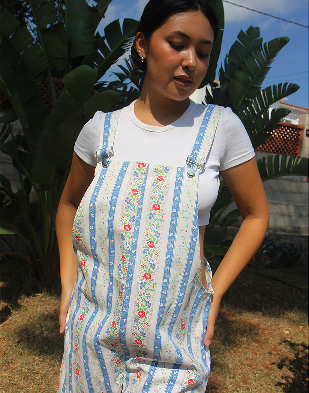 Floral Dungaree Shorts