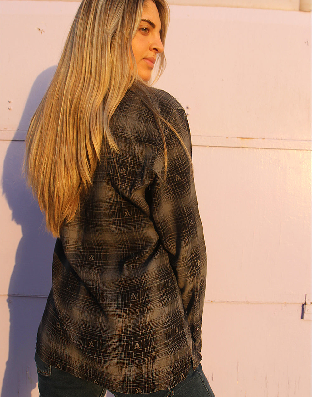 Vans Grey Check Flannel Shirt Back