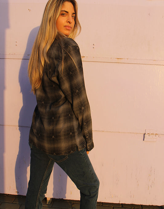 Vans Grey Check Flannel Shirt back