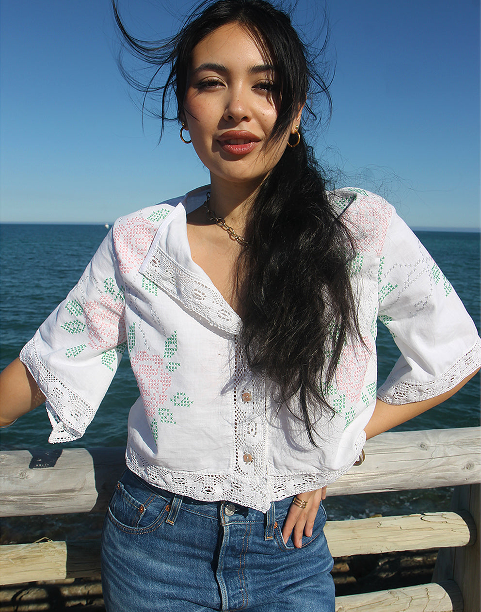 White Short Sleeve Blouse