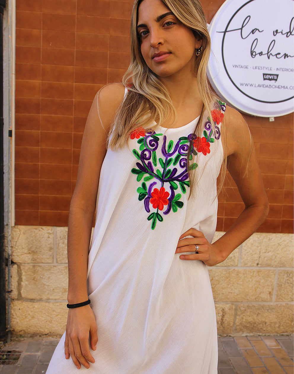 White Embroidred Dress