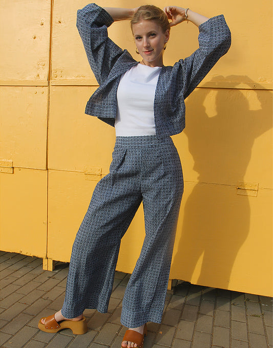 Trouser Suit in Blue