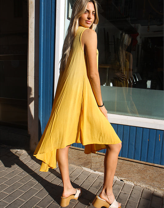 Yellow Embroidered Dress