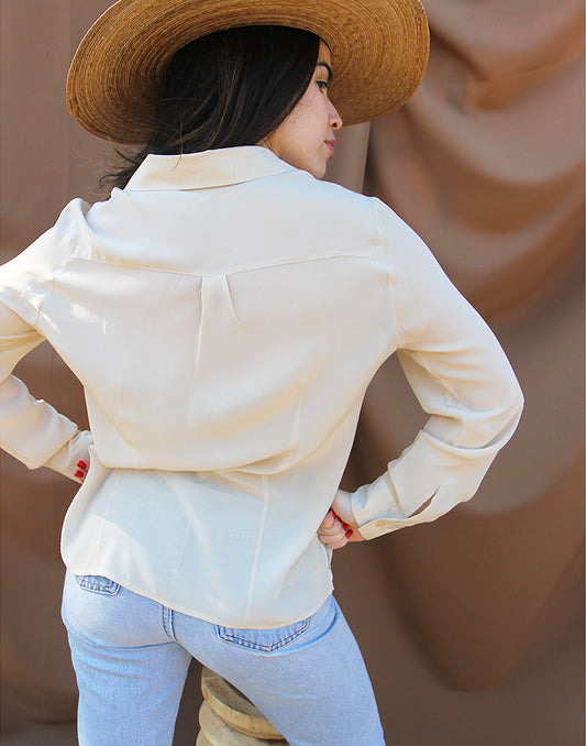 Silk Shirt in Beige