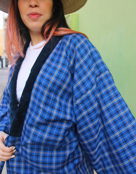 Chaqueta acolchada con ribete de terciopelo