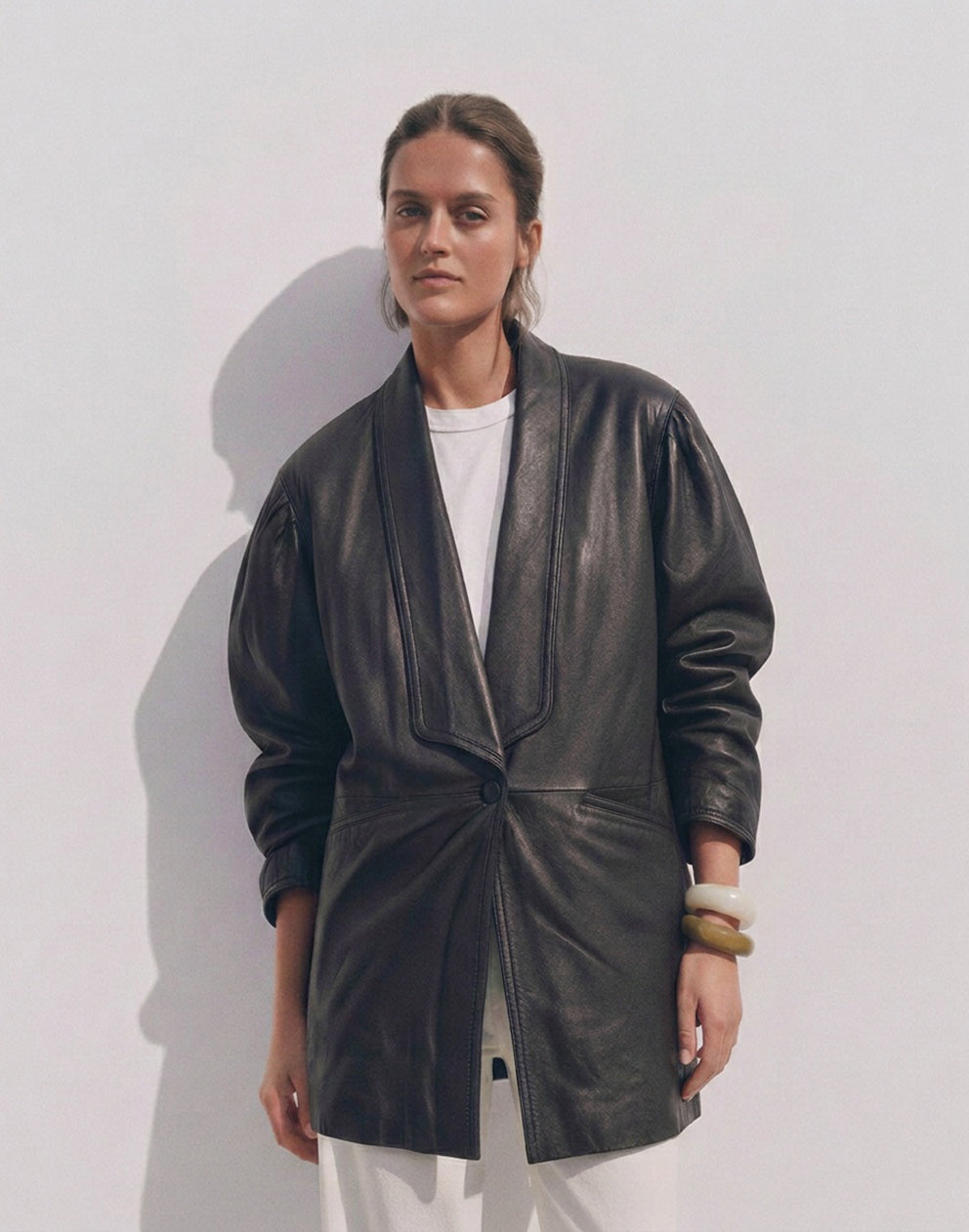 Oversized Lederjacke