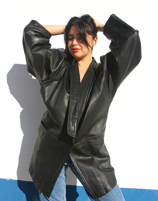 Oversized Leather Jacket