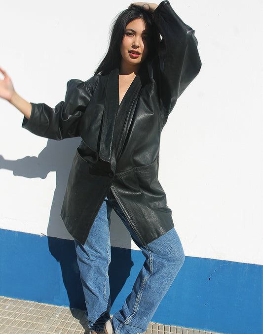 Oversized Leather Jacket