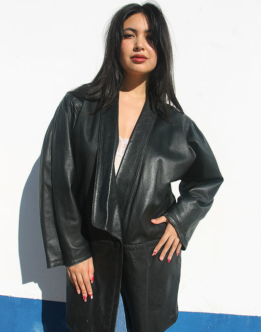 Oversized Lederjacke