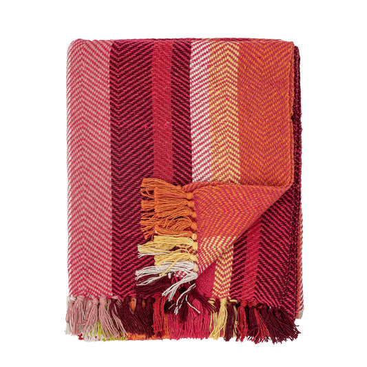 Pink & Red Striped Throw