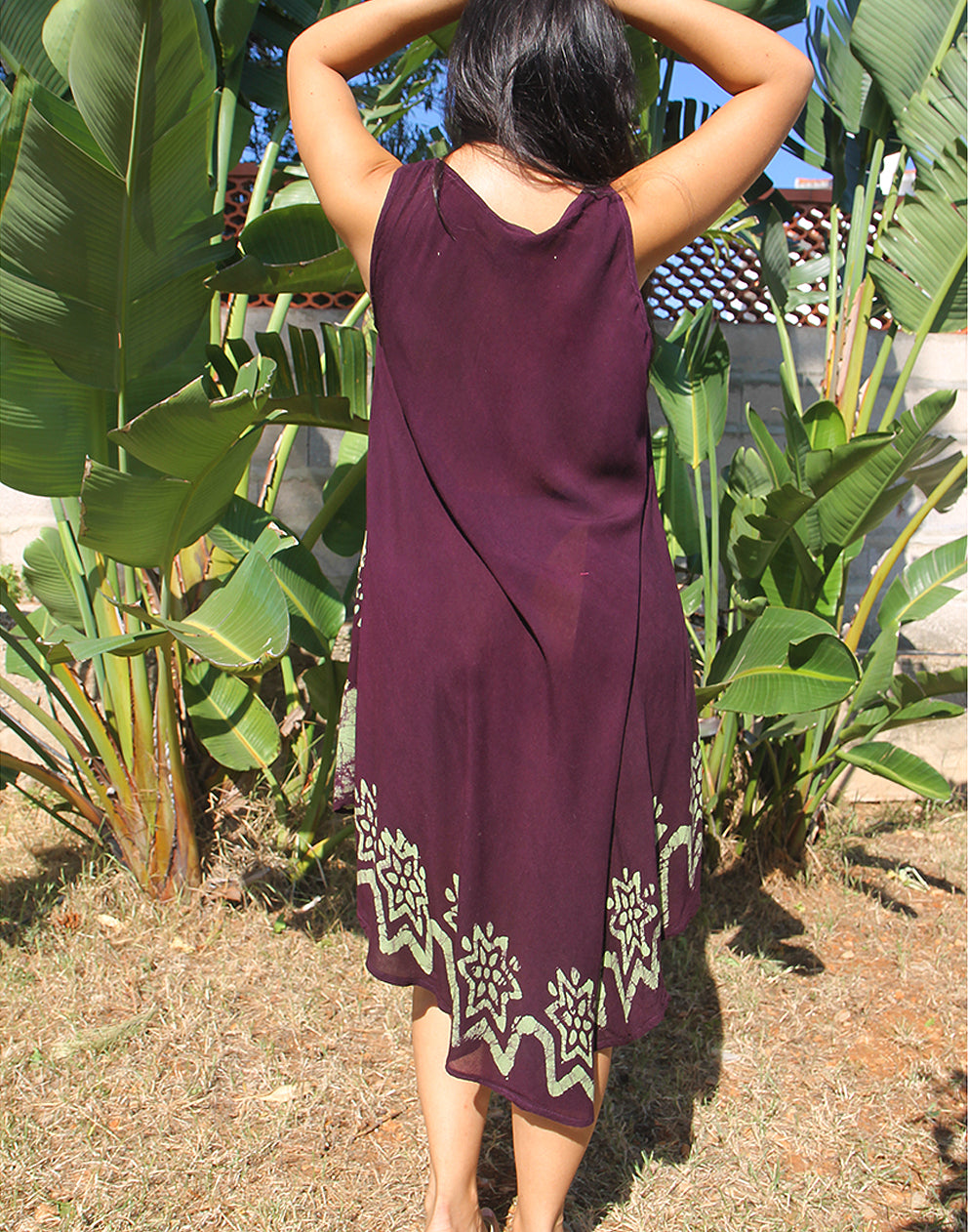 black and green lightweight sleeveless sun dress