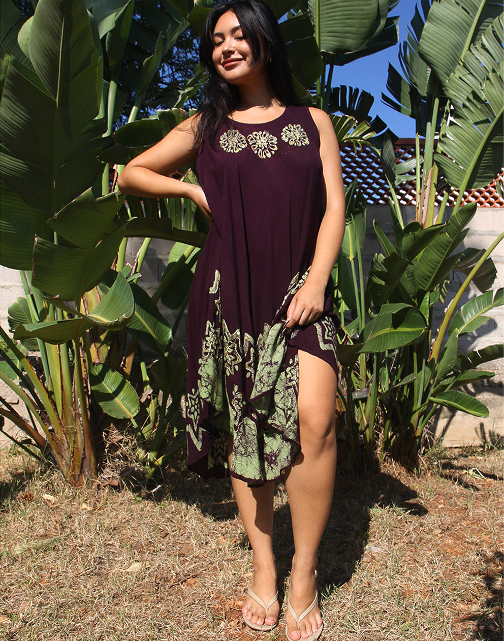 black and green lightweight sleeveless sun dress