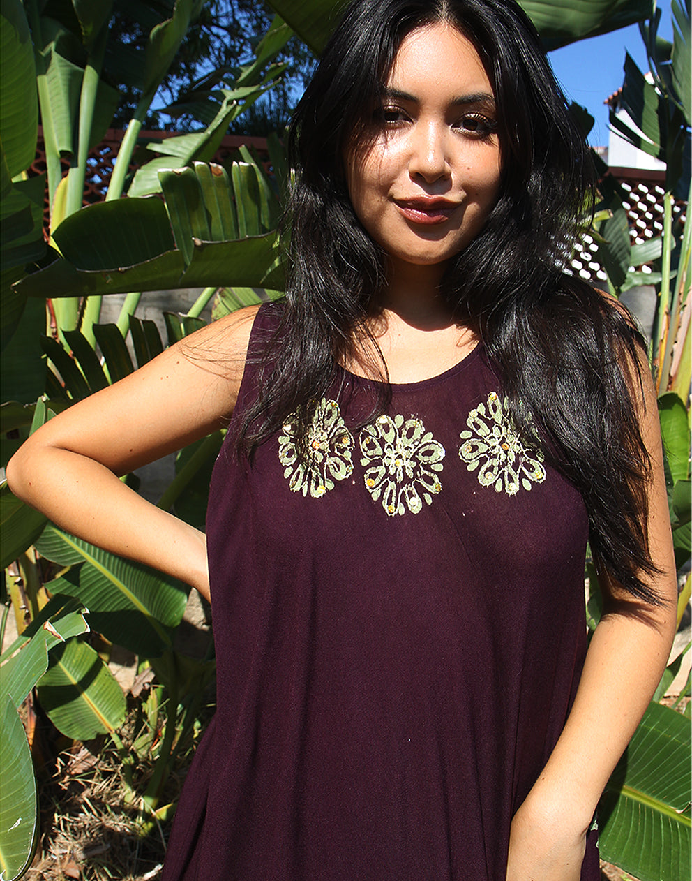 black and green lightweight sleeveless sun dress