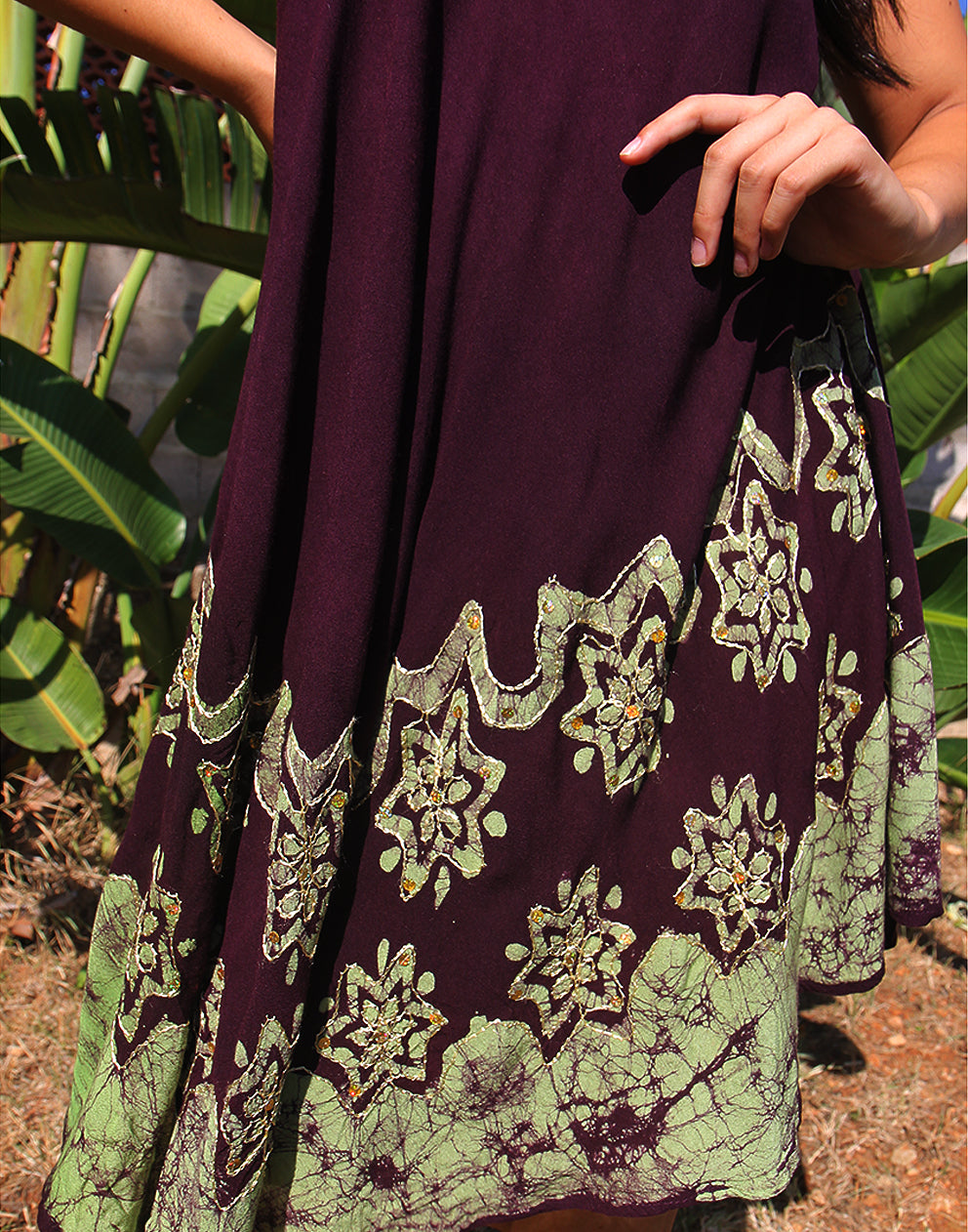 black and green lightweight sleeveless sun dress