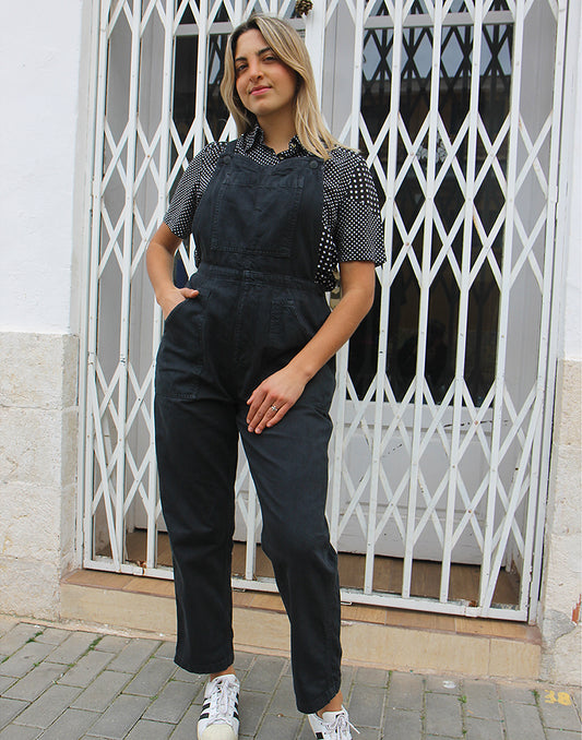 Black Dungaree Overalls