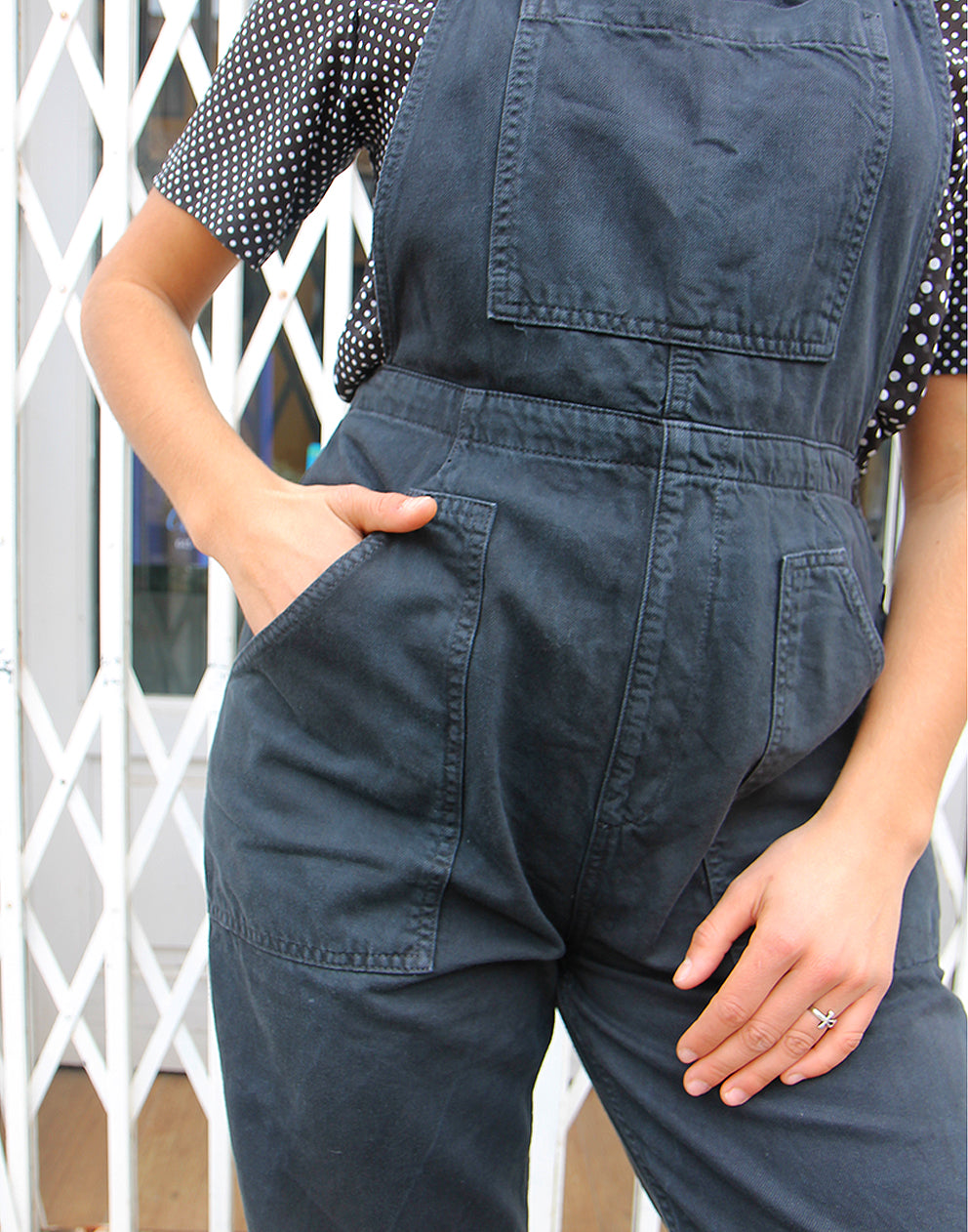 Black Dungaree Overalls