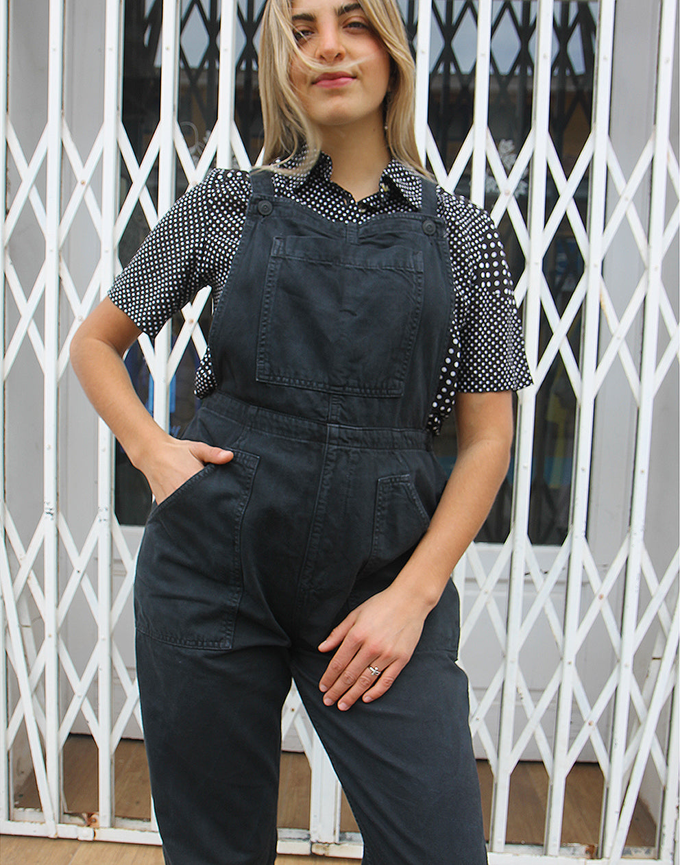 Black Dungaree Overalls