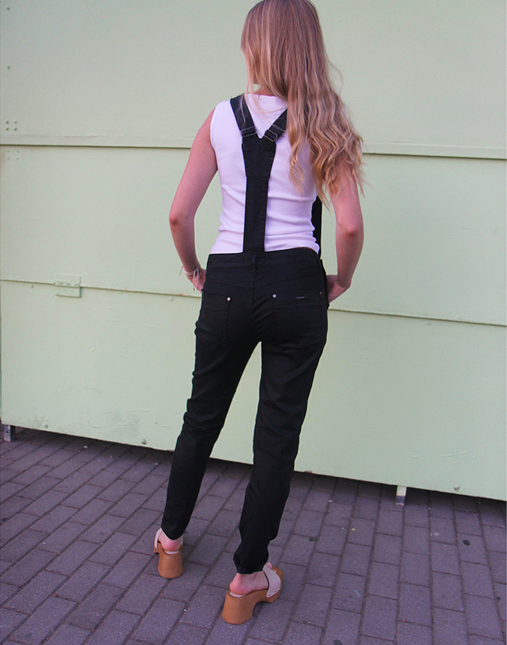 Black Denim Overalls