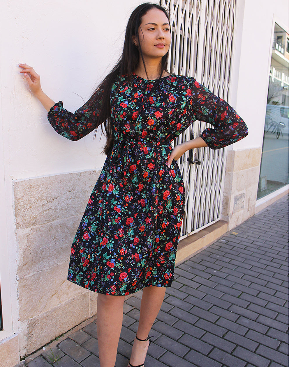 Black Floral Dress