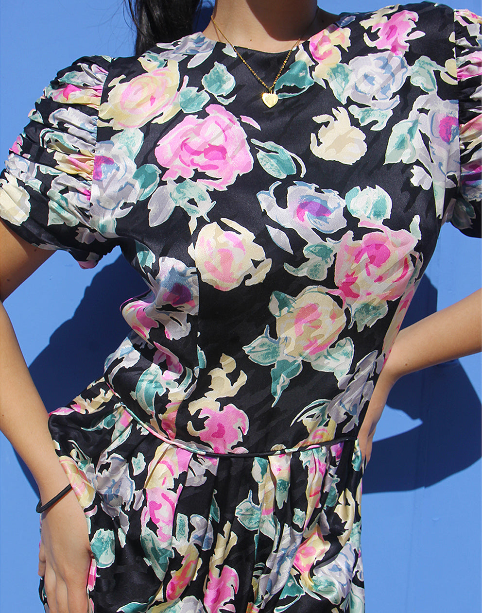 Silk Floral Shift Dress